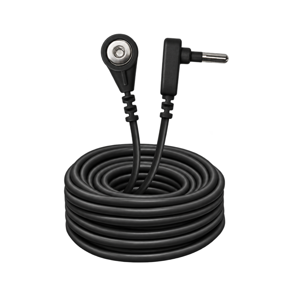 Black Grounding Cord, coiled product view