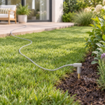 Grounding Rod installed in garden soil