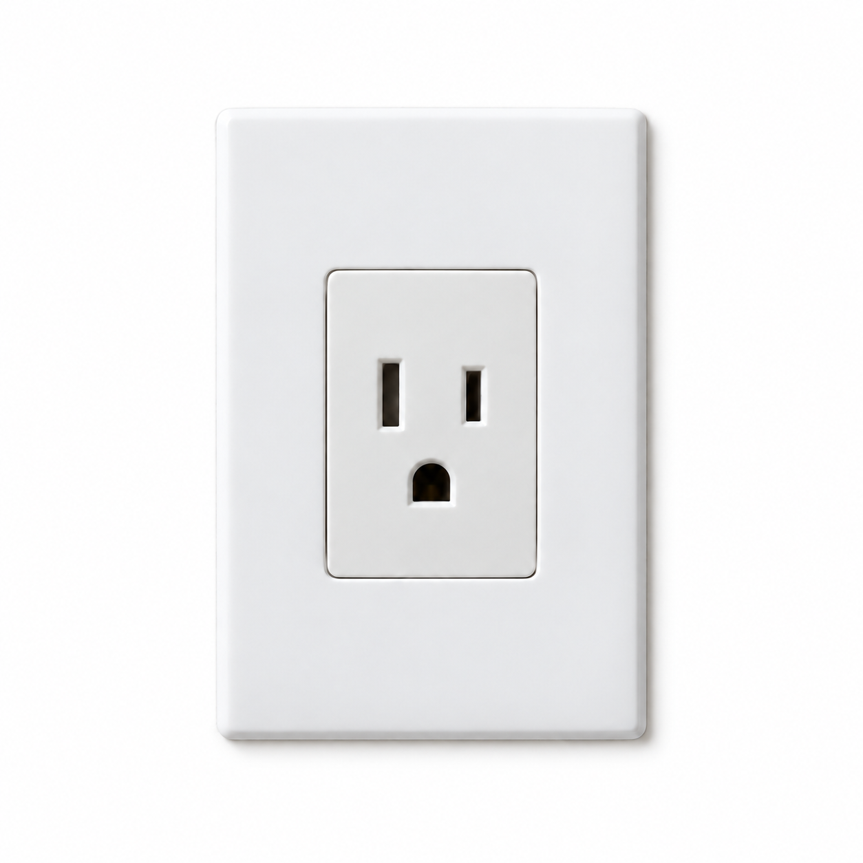 USA Type B outlet with two vertical slots and a lower ground opening
