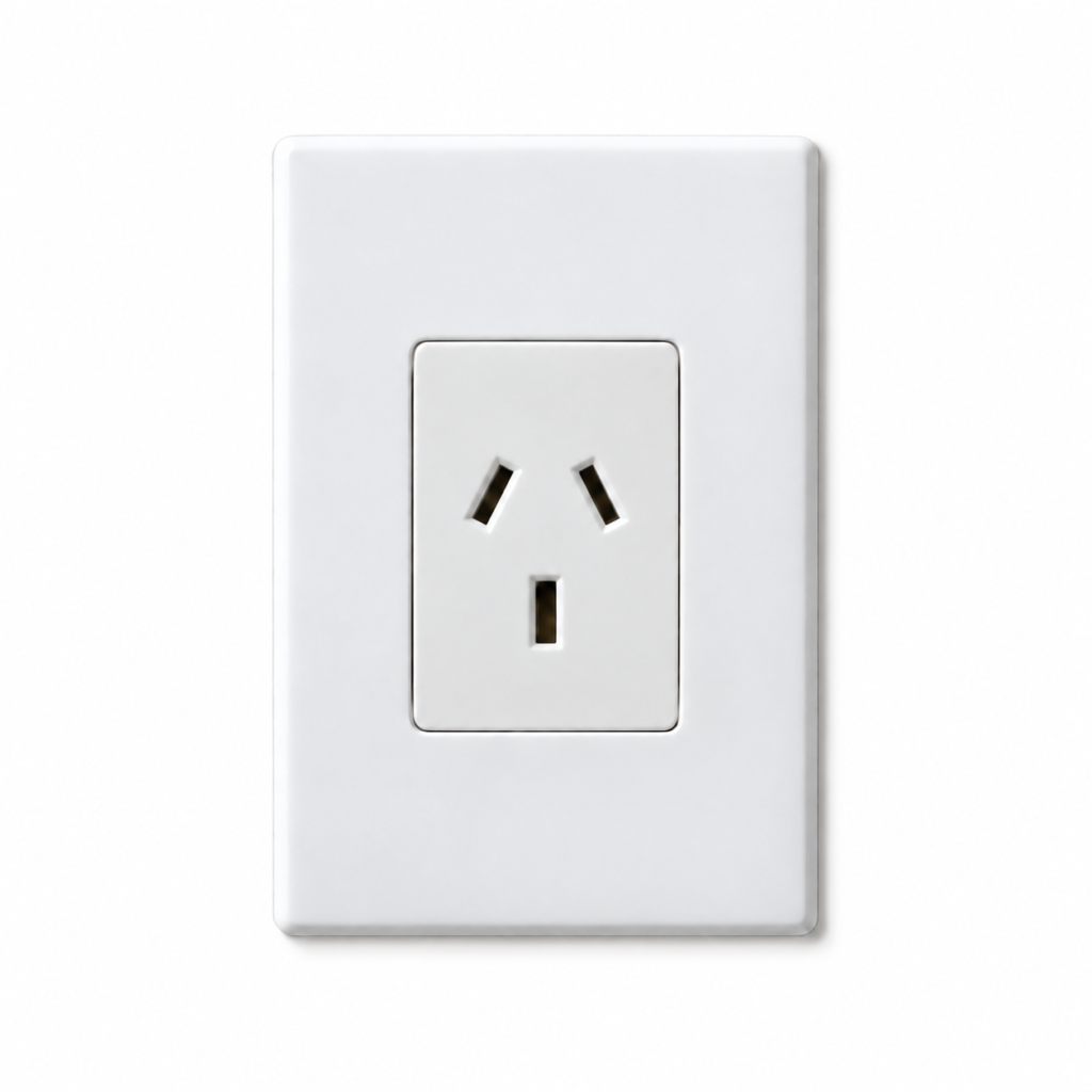AU/NZ Type I white wall outlet illustration