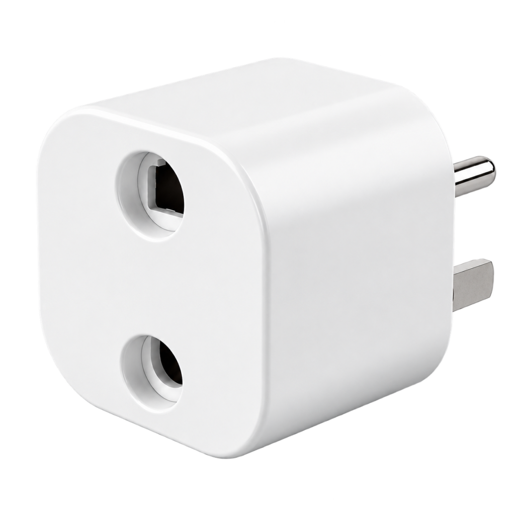 Aisiting U.S. Type B grounding safety adapter, front view