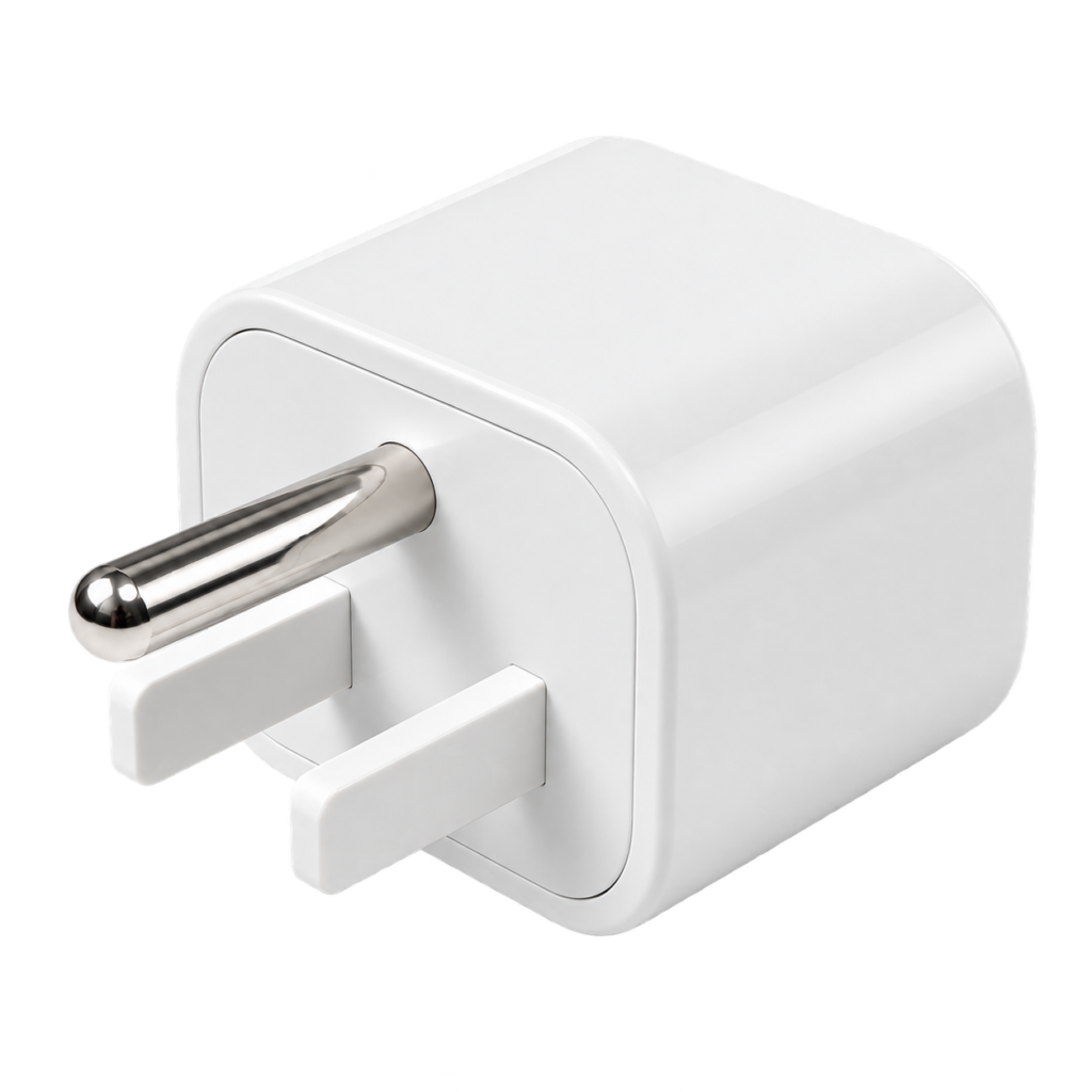 Aisiting U.S. Type B grounding safety adapter, plug view