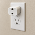 Aisiting U.S. Type B grounding safety adapter in a wall outlet